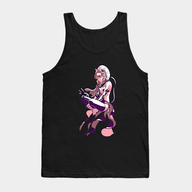 Anime Manga Girl Motif Tank Top by Shirtjaeger